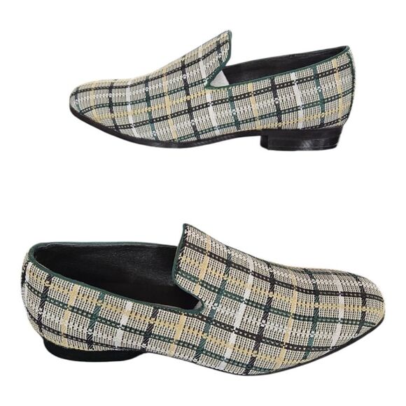 MEN'S  MONTIQUE  EMERALD PLAID SLIP ON LOAFER. S2453 - Picture 4 of 7